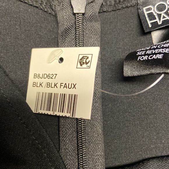 Rosie Harlow Black Knit and Faux Leather Dress NWT - Picture 5 of 6